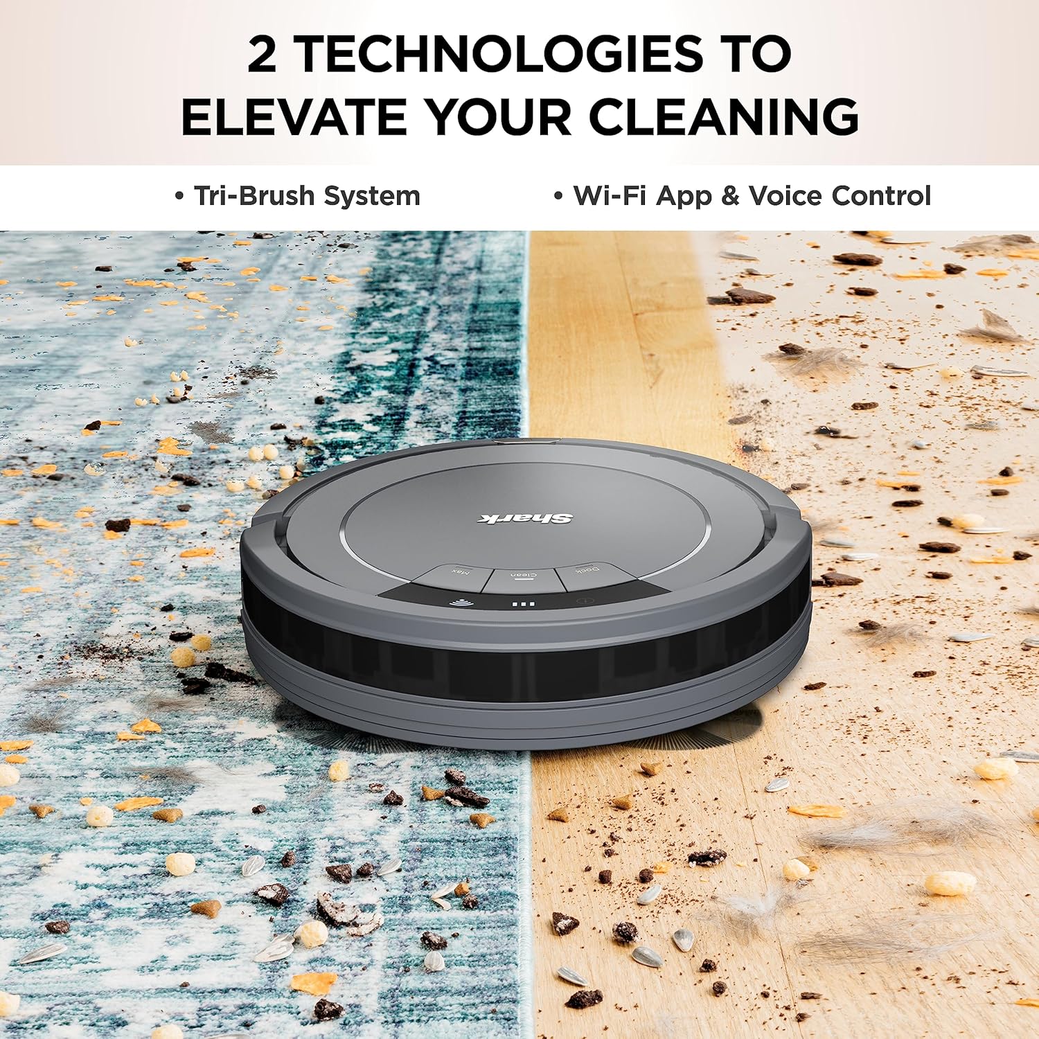 Shark AV753 ION Robot Vacuum - WiFi Connected with Tri-Brush System | 120 Min Runtime, Grey