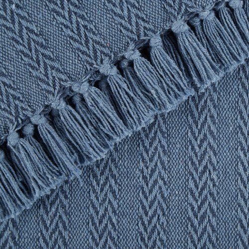 DII Industrial Tonal Textured Woven Throw 50x60, French Blue