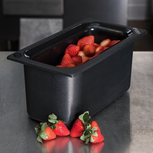 Carlisle FoodService Products CM110203 Coldmaster ABS Third-Size Food Pan, 4 qt. Capacity, 12.68" x 6.89" x 6.01", Black