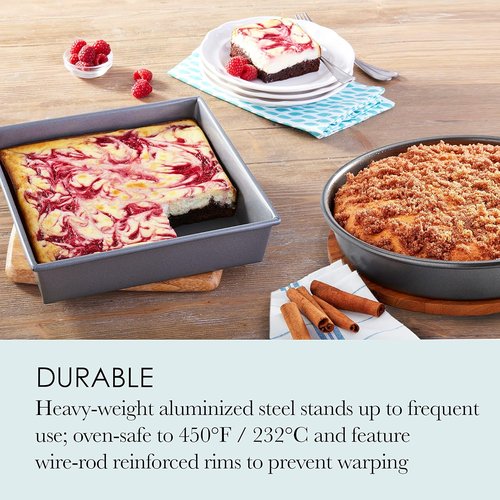 Chicago Metallic Bakeware Set - Non-Stick 6-Piece Collection in Silver for Perfect Baking Results