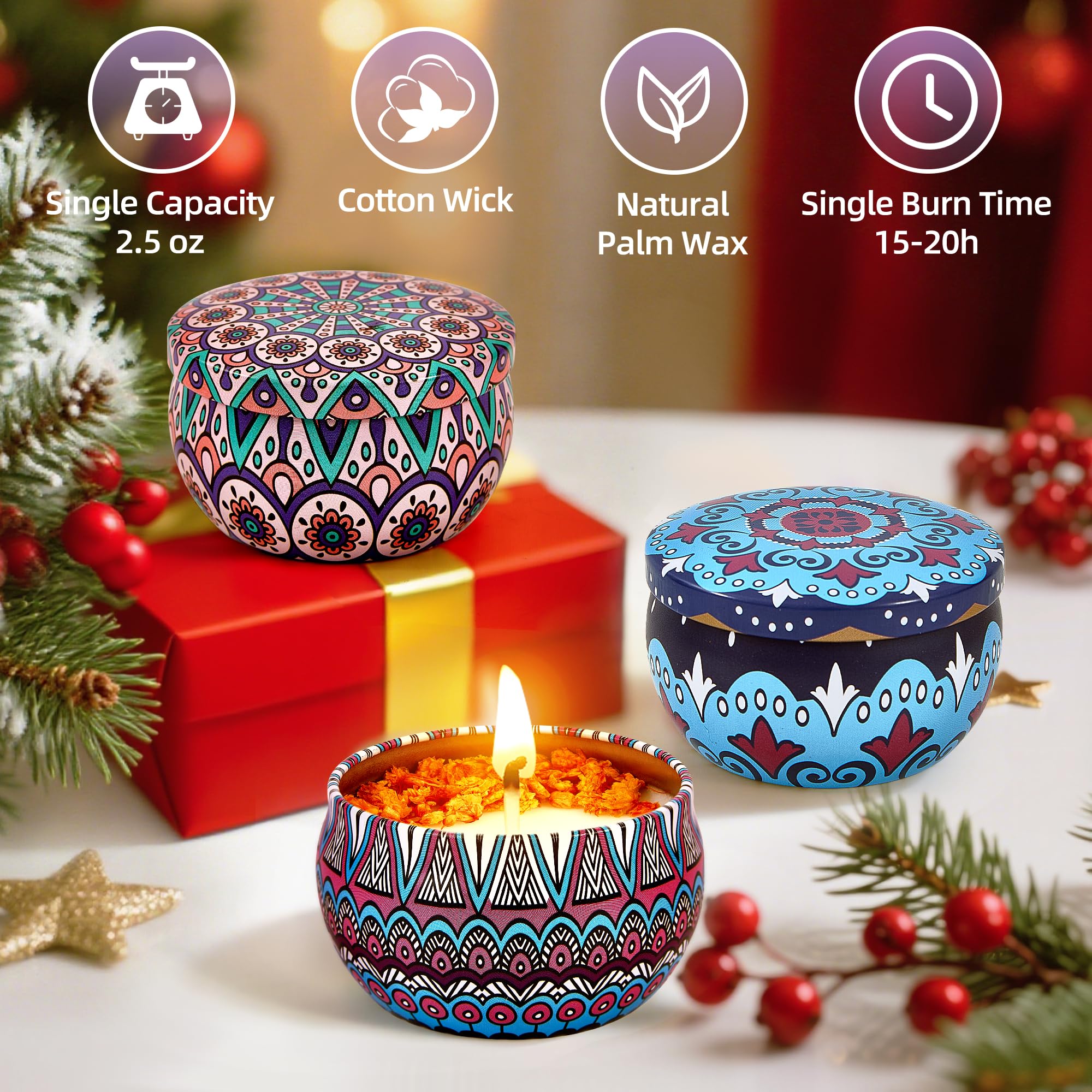 Advent Calendar 2025 - 24 Days Scented Candles Gift Set Christmas Advent Calendars Aromatherapy Candle - Birthday Thanksgiving Mother's Day for Adult Women with Gift Box