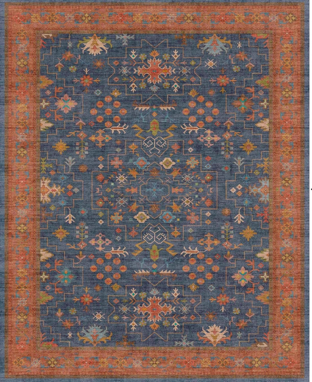 Skiennix Navy Blue Washable Runner Rug - 2'6" x 10' Non-Slip, Waterproof, Stain Resistant for Kitchen & Hallway
