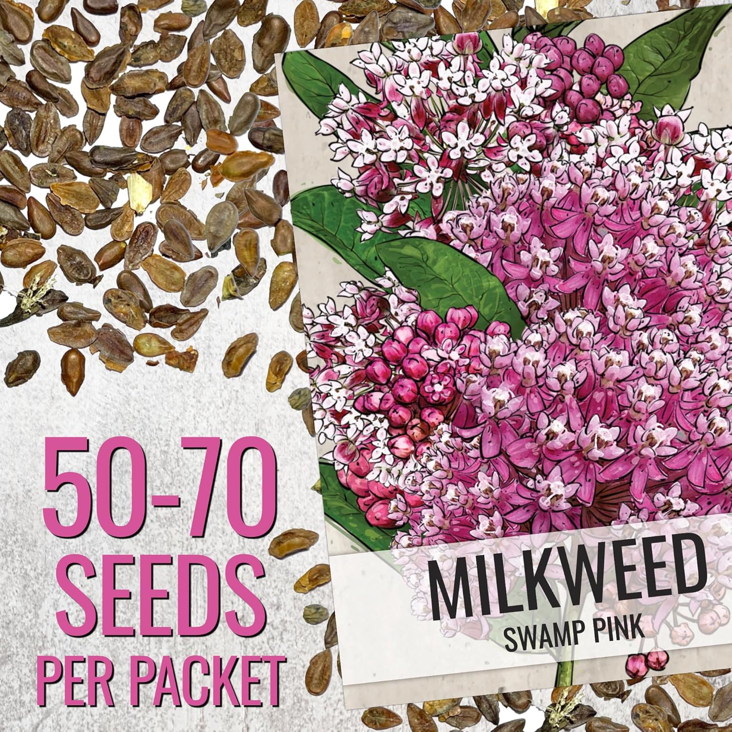 Seed Needs Milkweed Seeds - Attract Monarch Butterflies with Pink, Orange & White Variety Pack (5 Packs)