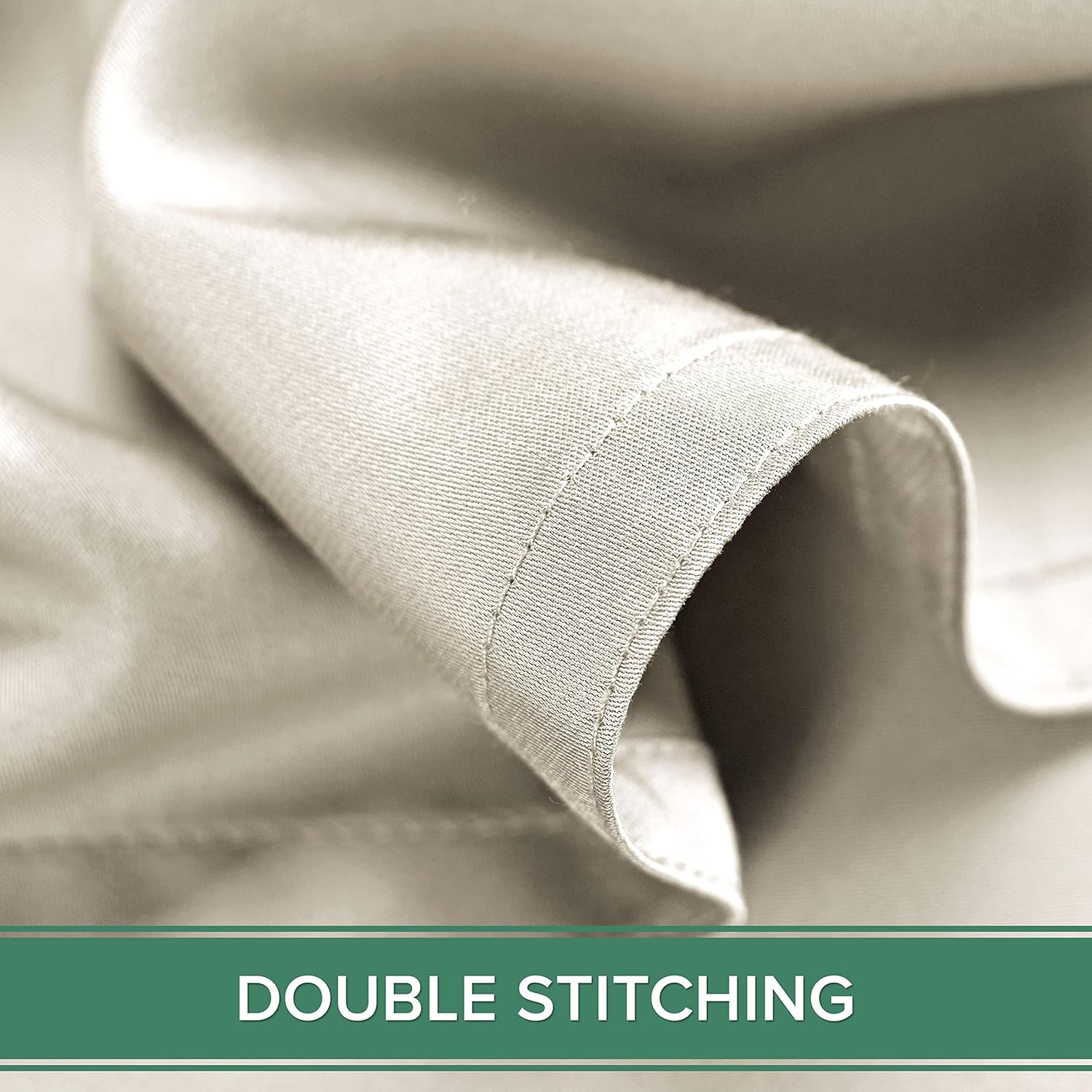 Pure Bamboo Full Bed Sheet Set - 100% Organic Viscose, Luxuriously Soft & Cooling | Ivory, Double Stitching
