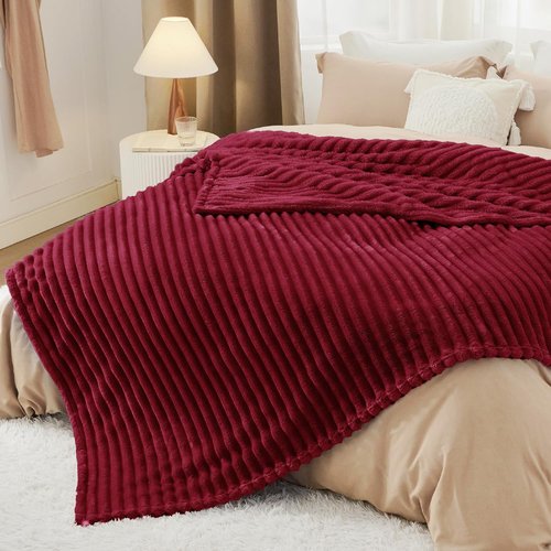 Bedsure GentleSoft Red Blanket - Cozy Soft Throw for Couch, Perfect Gift for Women | 90x90 Inches