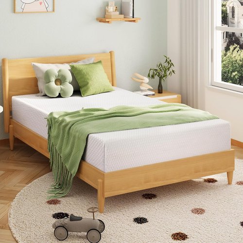 EGOHOME 5-Inch Twin Mattress - Cooling Memory Foam with Green Tea Gel, Medium Firm Support | 75''L x 38''W, White