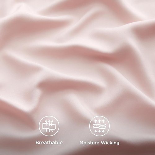 Bedsure Cooling California King Sheet Set - Breathable Bamboo Rayon, Soft & Luxurious, Deep Pocket, Pink