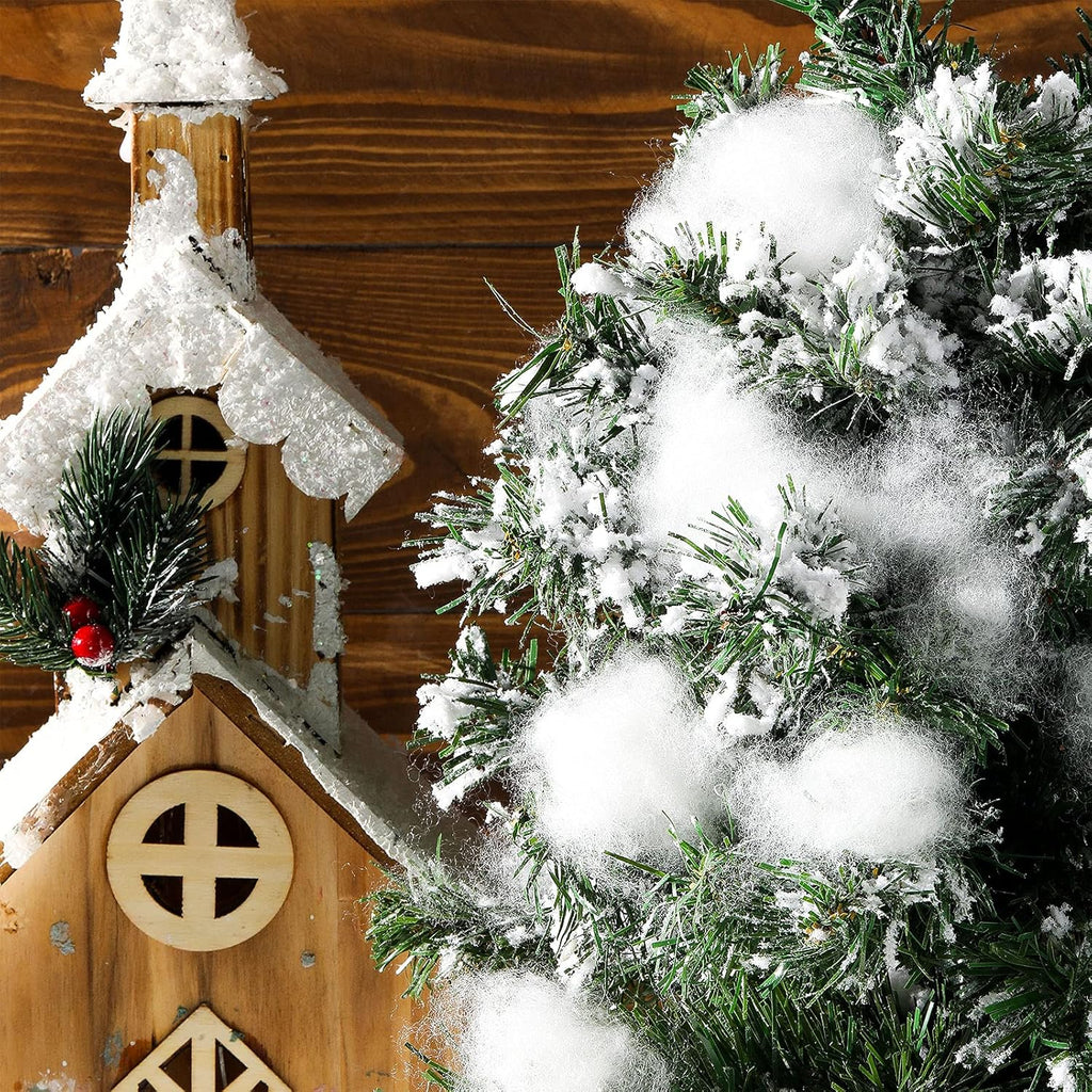 Tatuo 5 Oz Fake Snow - Fluffy Artificial Cloud for Winter Decor | Perfect for Christmas Trees & Nativity Scenes