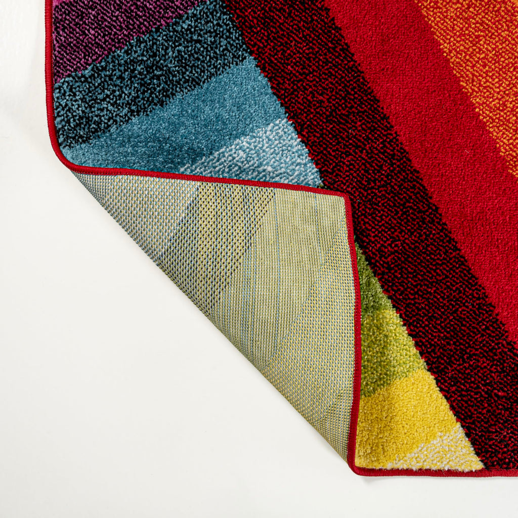 JONATHAN Y Retro Rainbow Stripe Multi Indoor Area Rug 4x6, Contemporary, Casual, Coastal, Easy-Cleaning for Living Room, Bedroom, Kitchen, Pet Friendly, Non-Shedding (DZC102A-4)
