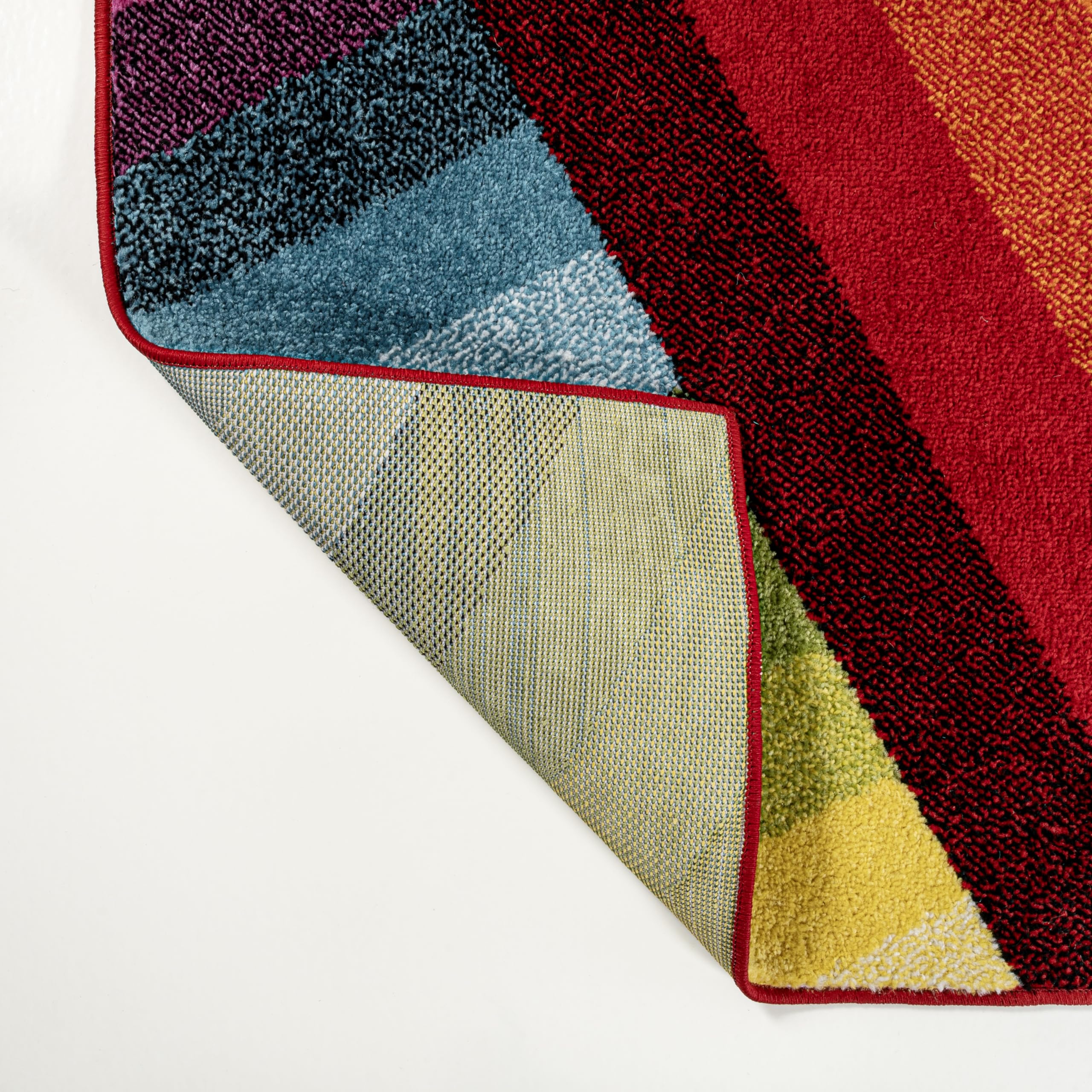 JONATHAN Y Retro Rainbow Stripe Multi Indoor Area Rug 4x6, Contemporary, Casual, Coastal, Easy-Cleaning for Living Room, Bedroom, Kitchen, Pet Friendly, Non-Shedding (DZC102A-4)