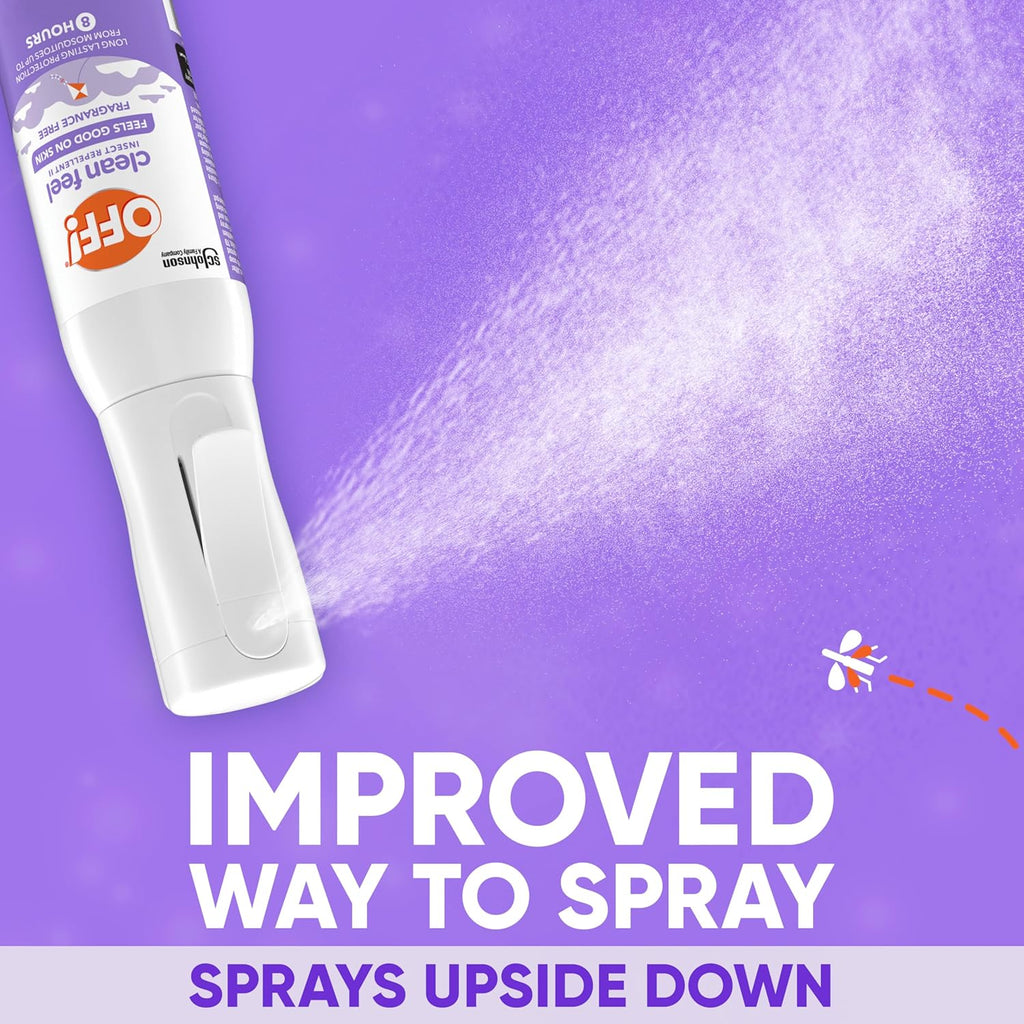 Off! Clean Feel Insect Repellent Spray - Fragrance-Free Picaridin Formula for Mosquito & Tick Protection | 6 oz