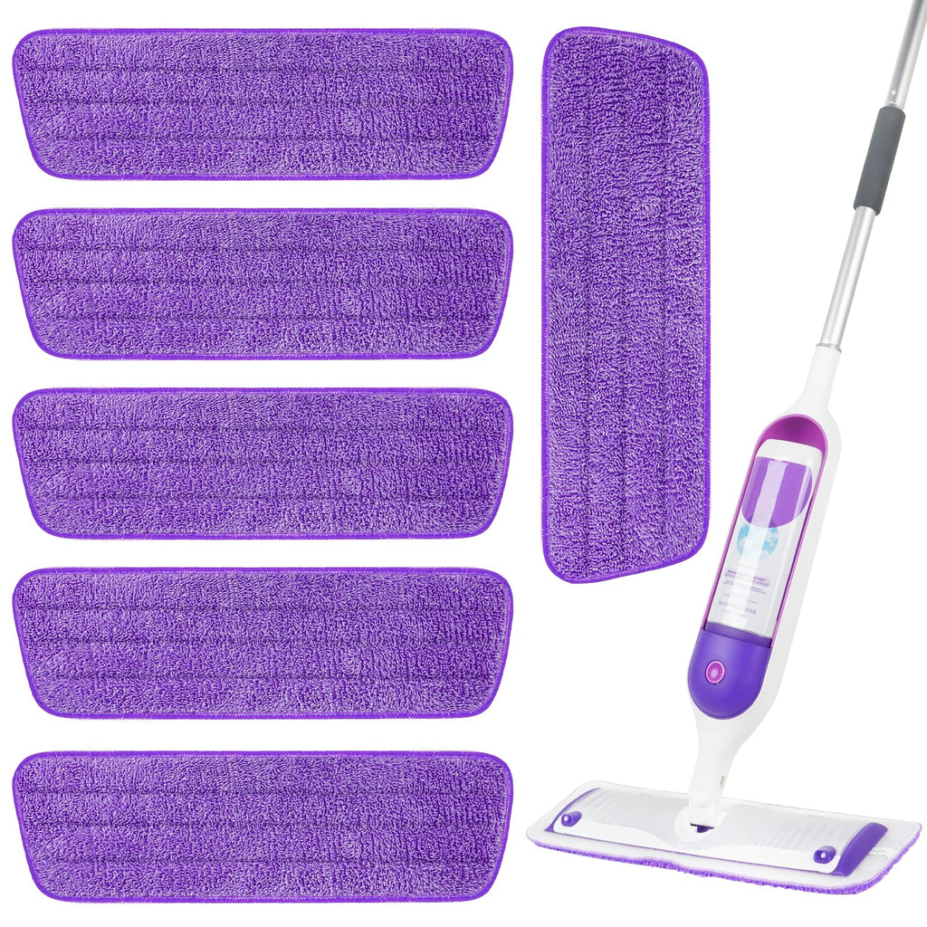 6 Pack Reusable Microfiber Mop Pads for Swiffer PowerMop, 13-16 Inch Spray Mop Replacement Refills, Machine Washable Wet Dry Pads for Hardwood Tile Multi-Surface Cleaning