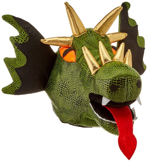 Beistle Plush Dragon Head Hat – Medieval Party Supplies, Halloween Dress Up Costume Accessory, Fantasy Novelty Headwear, Photo Booth Props, Mythical Creature Cap