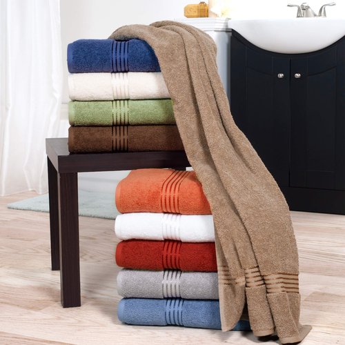 Lavish Home 6 Piece Towel Set - 625 GSM 100% Cotton Bathroom Accessories - 2 Bath Towels, 2 Hand Towels, and 2 Wash Cloths - Soft and Absorbent Bath Sheets for Shower, Gym, Dorm, and Spa (Taupe)