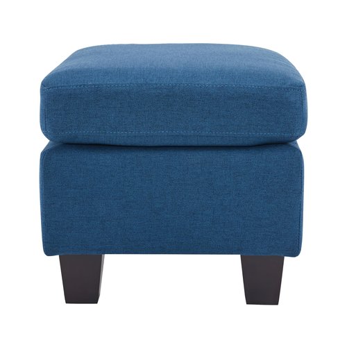 Christopher Knight Home Ottoman Foot Stool,Rectangular Fabric Upholstered Ottoman,Modern Side Table for Living Room Bedroom, Birch Wood Legs,Navy Blue