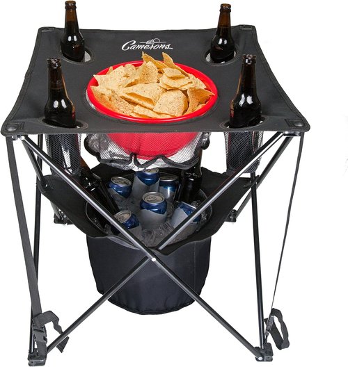 Camerons All-in-One Tailgating Table - Portable Folding Camping Table with Cooler & Cup Holders | Ideal for BBQs & Beach Trips