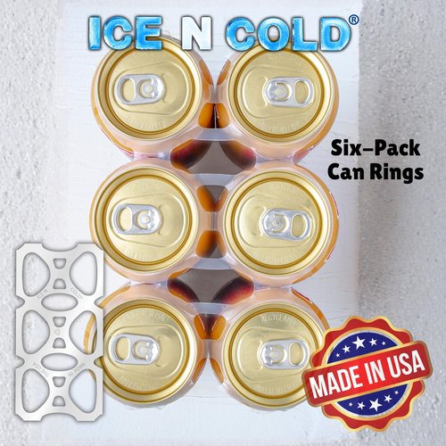 ICE N COLD 6-Pack Rings (1000ct Pre-cut) Universal Fit - Fits all 12oz Beer/Soda Cans | FAST SAME DAY SHIPPING