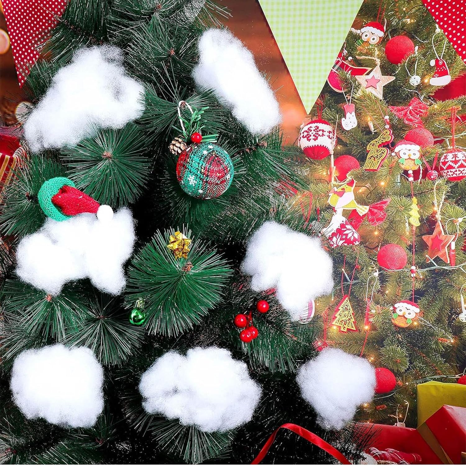 Shappy Christmas Fake Snow | 70.55 Ounce Artificial White Cloud Fiber for Holiday Decor