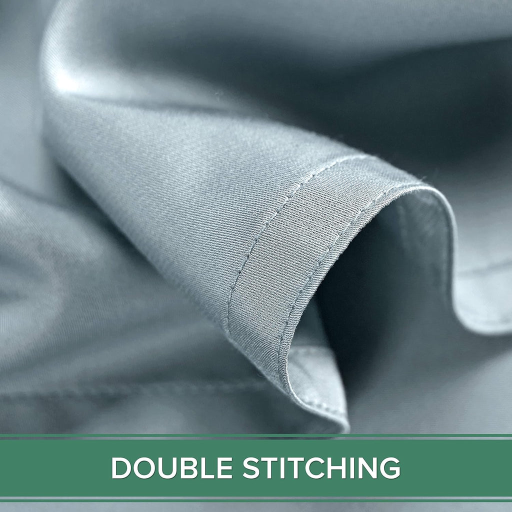 Pure Bamboo Split King Sheets - 100% Organic Viscose Bed Sheet Set, Soft & Cooling, 2 Fitted Sheets (Sterling Blue)