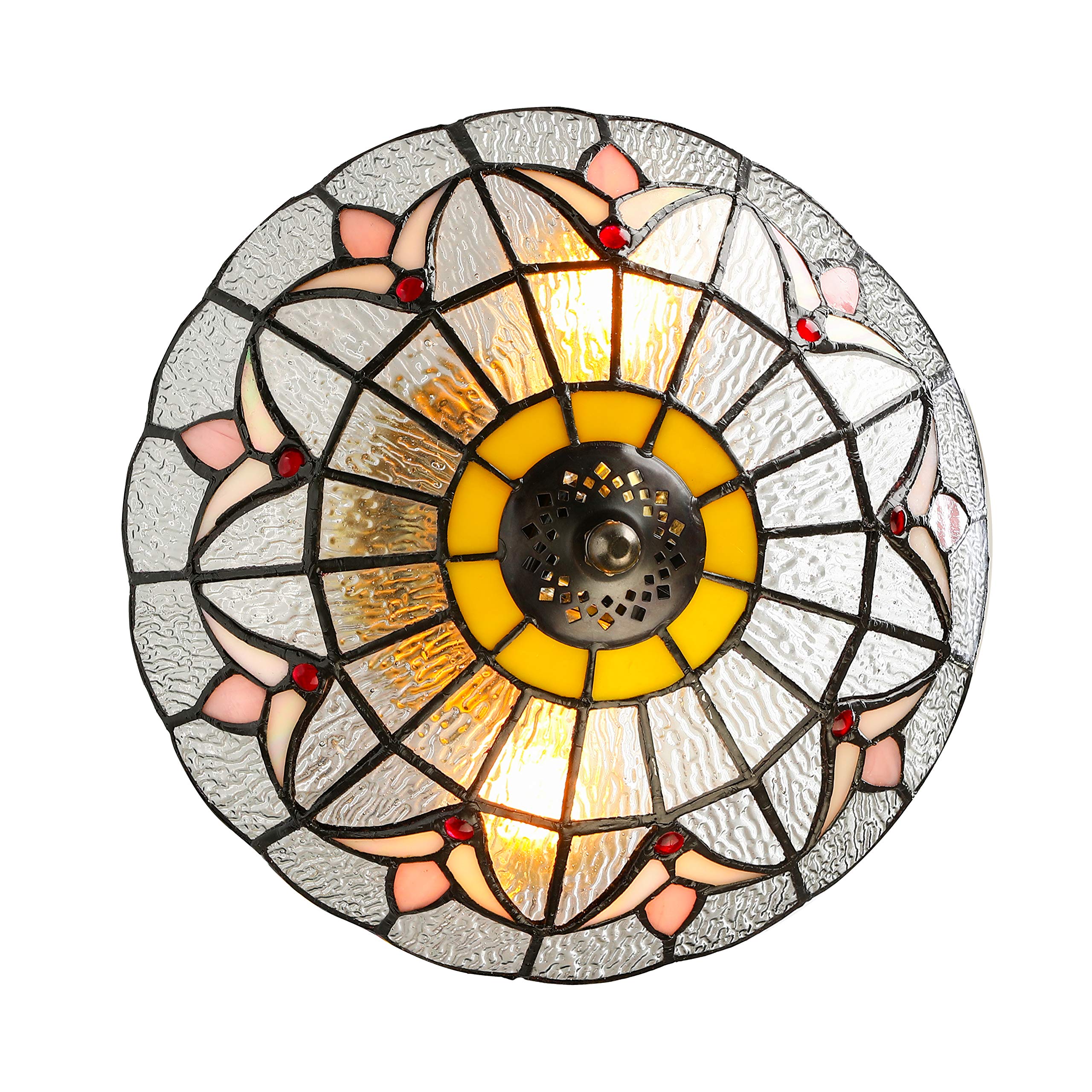 RUNNUP Industrial 12" Wide Flush Mount Ceiling Light Fixture with Glass Tulip Shade Ceiling Lamp in Clear