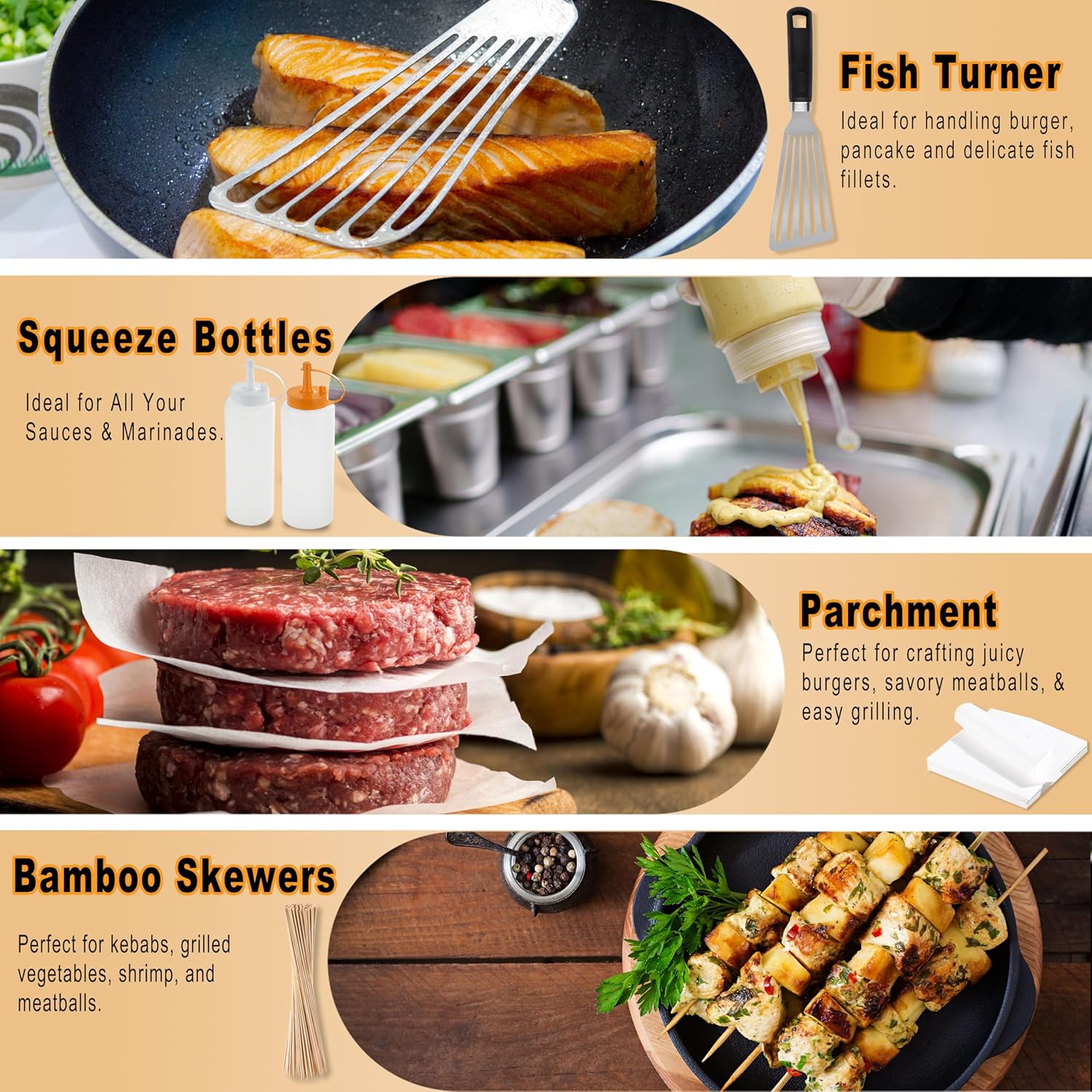 238PCS Premium Griddle Accessories Kit - Essential Tools for Flat Top Grill | Enlarged Spatulas, Burger Press & Basting Cover