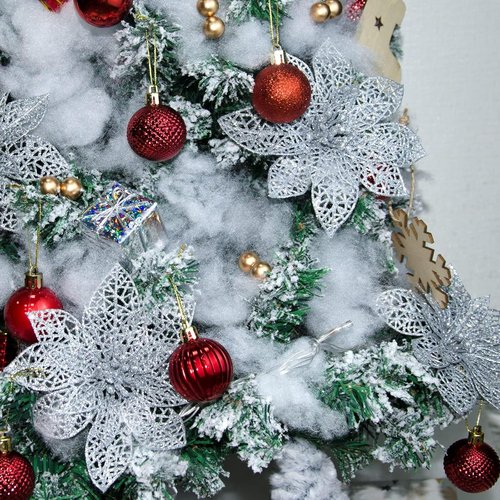 Apragaz Artificial Snow Decoration - Fluffy Flame Resistant Indoor Snow for Christmas Decor | 5.6 OZ