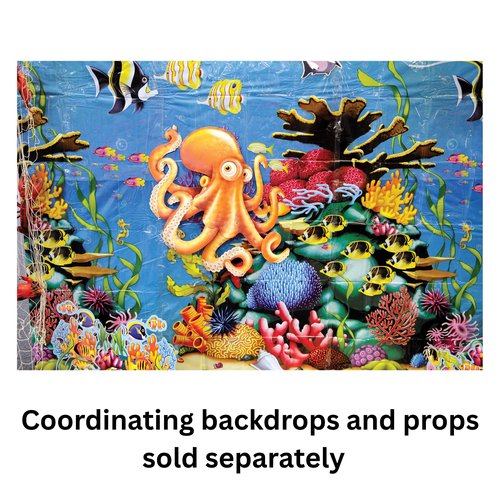 Beistle Coral Reef Wall Decoration Props – 2 Undersea Ocean Scene Photo Backdrop Kits, Tropical Luau Party Background, Thin Plastic Wall Display Sheets Left Right Design Set, 5 Ft 3 In X 5 Ft 3 In