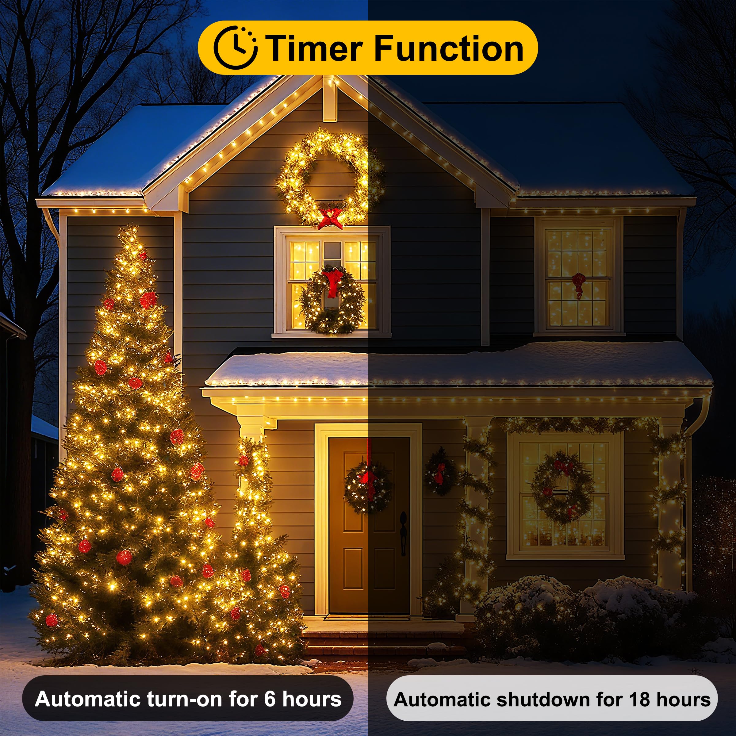 100LED Micro LED Lights 8 Modes with Twinkle String Light for Indoor Outdoor Christmas Tree Wreath Party Decoration Warm White 2Pack
