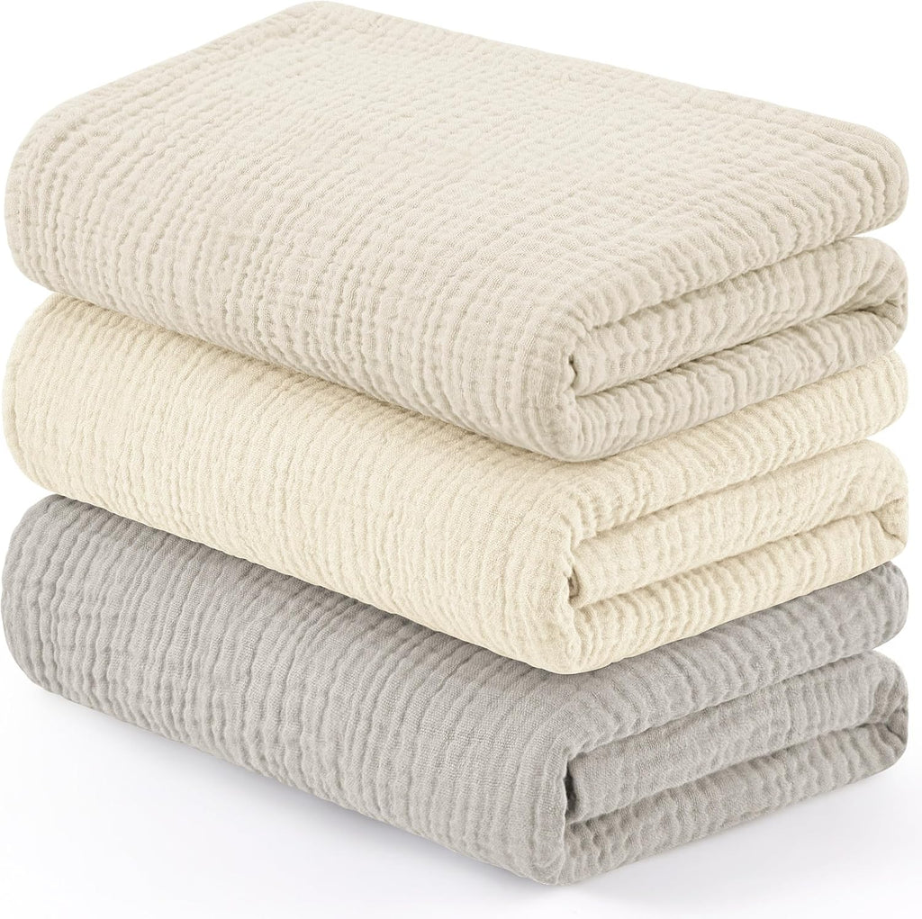 Susurration Muslin Receiving Blanket - 100% Cotton Soft Swaddle for Newborns | Unisex 38x40 Inch (Apricot Gray)