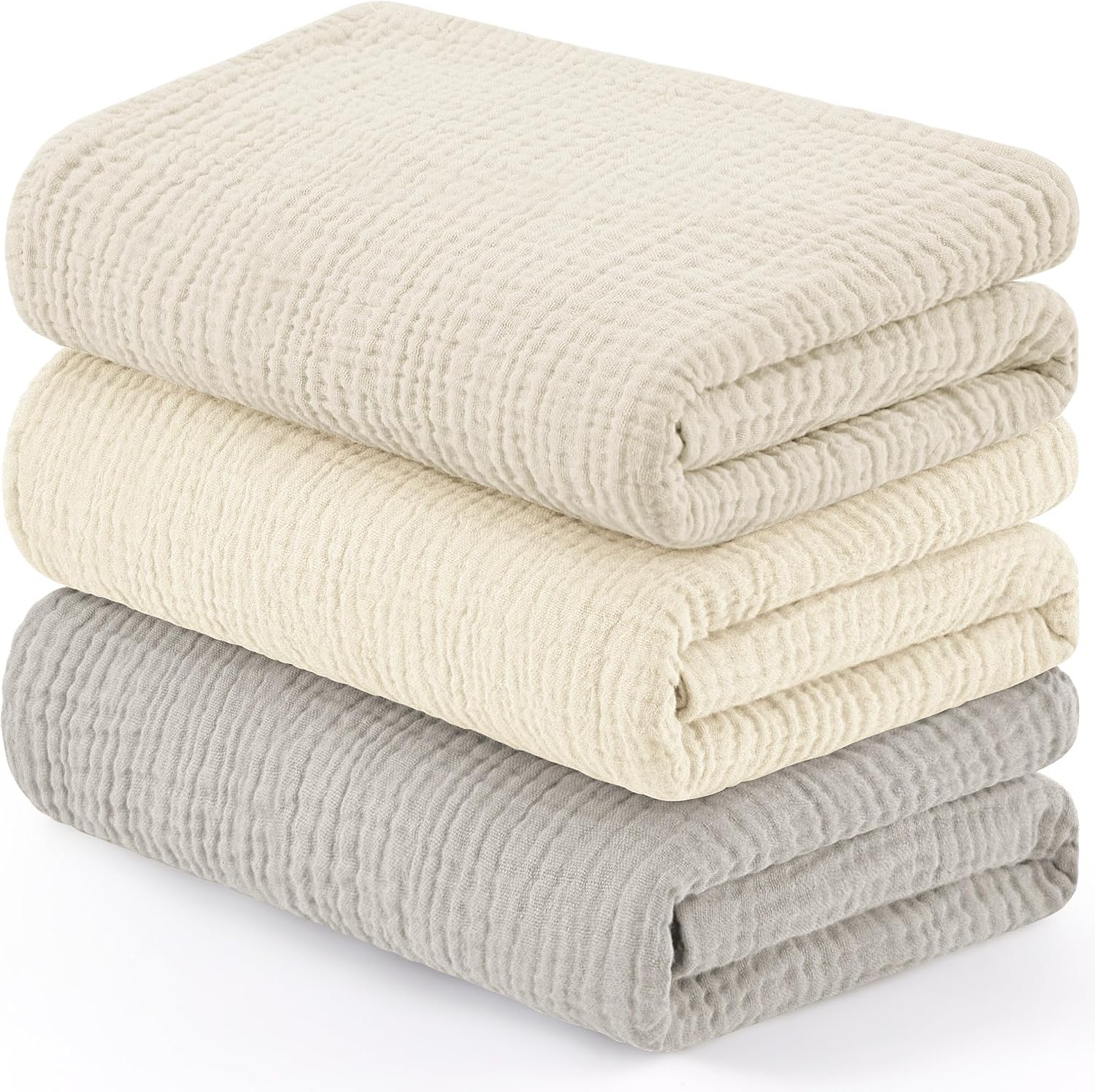Susurration Muslin Receiving Blanket - 100% Cotton Soft Swaddle for Newborns | Unisex 38x40 Inch (Apricot Gray)