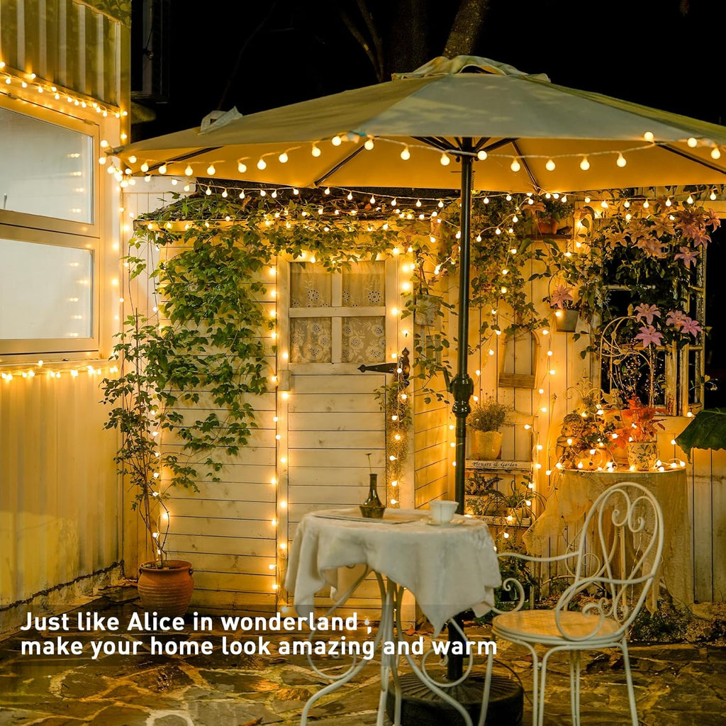 Skiennix 100ft Globe String Lights - Waterproof 200 LED Fairy Lights with Remote | Warm White for Indoor/Outdoor Decor