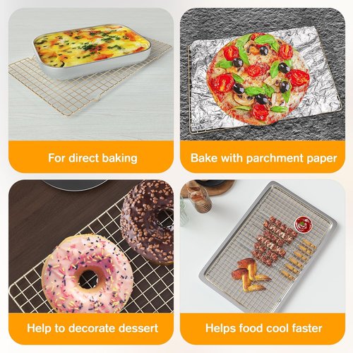 Heavy Duty Stainless Steel Cooling Racks by [Brand Name] - 10" x 16" | Oven & Dishwasher Safe, Perfect for Baking & Grilling