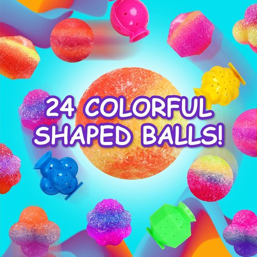 FunKidz Bouncy Ball Kit - Colorful Magic Bouncing Ball Making Set | 12 Individual Bottles for Kids Ages 6+