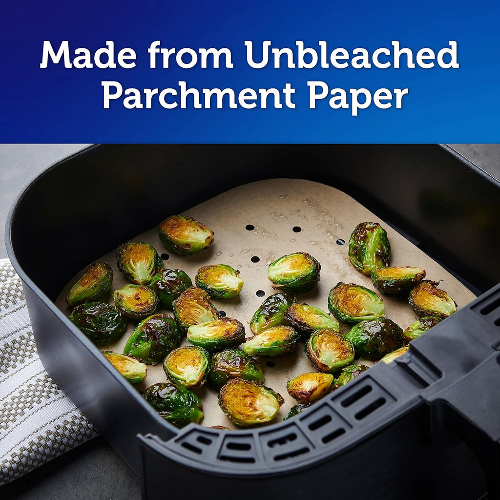 Reynolds Kitchens Air Fryer Liners - Disposable Unbleached Parchment Paper Sheets | 50 Count (Pack of 3)