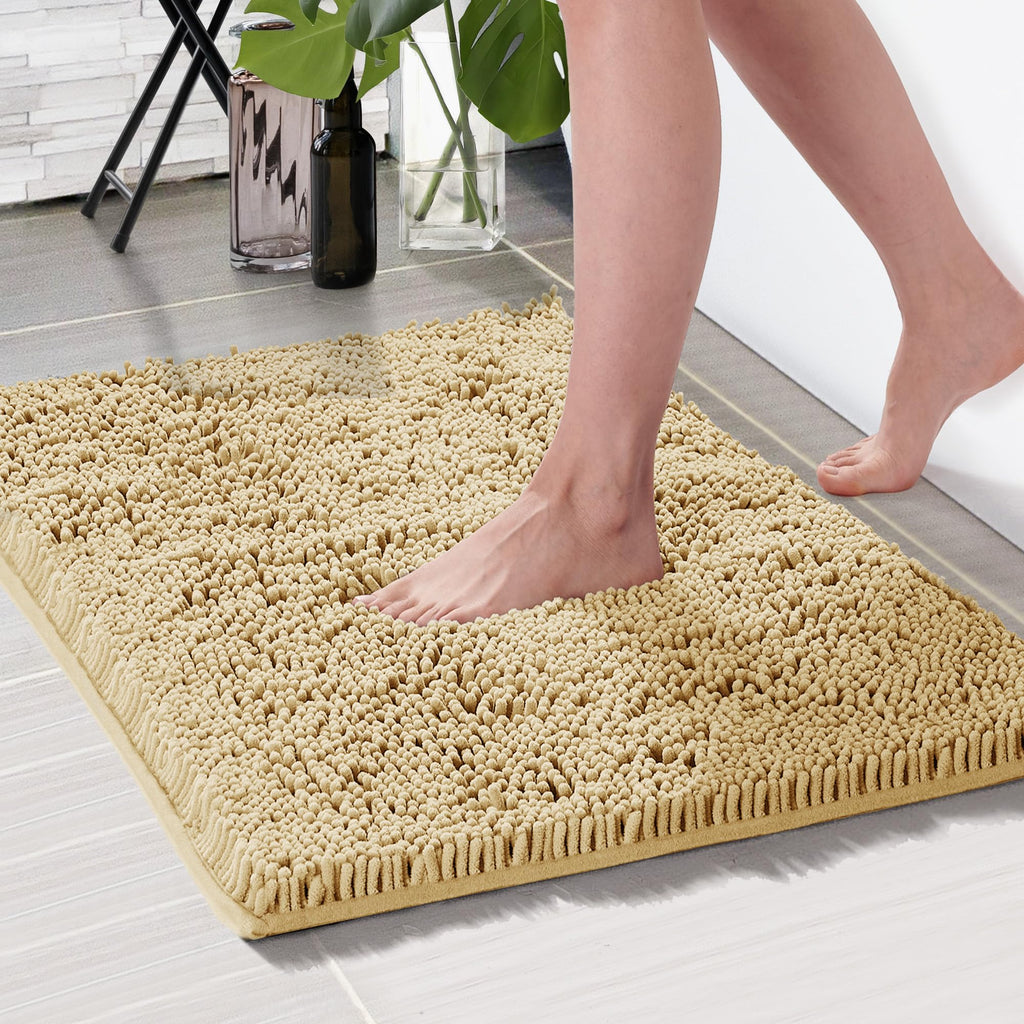 Deconovo Bath Mat 44x24 Inch Non-Slip, Ultra Absorbent, Machine Washable Microfiber Rug for Bathroom Floor, Hotel & Home Use – Oeko-TEX Certified, Quick Dry, Soft Plush Feel Red