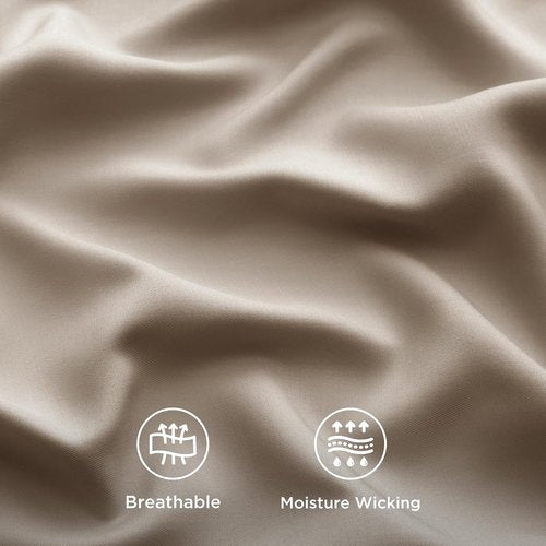 Bedsure Cooling Sheets - Twin XL Bamboo Rayon | Breathable, Soft & Deep Pocket Up to 16" - Simply Taupe