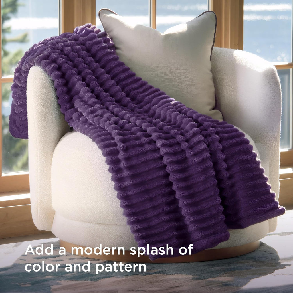 Bedsure GentleSoft Throw Blanket - Super Soft Cozy Purple Blanket for Couch, 50x70 Inches