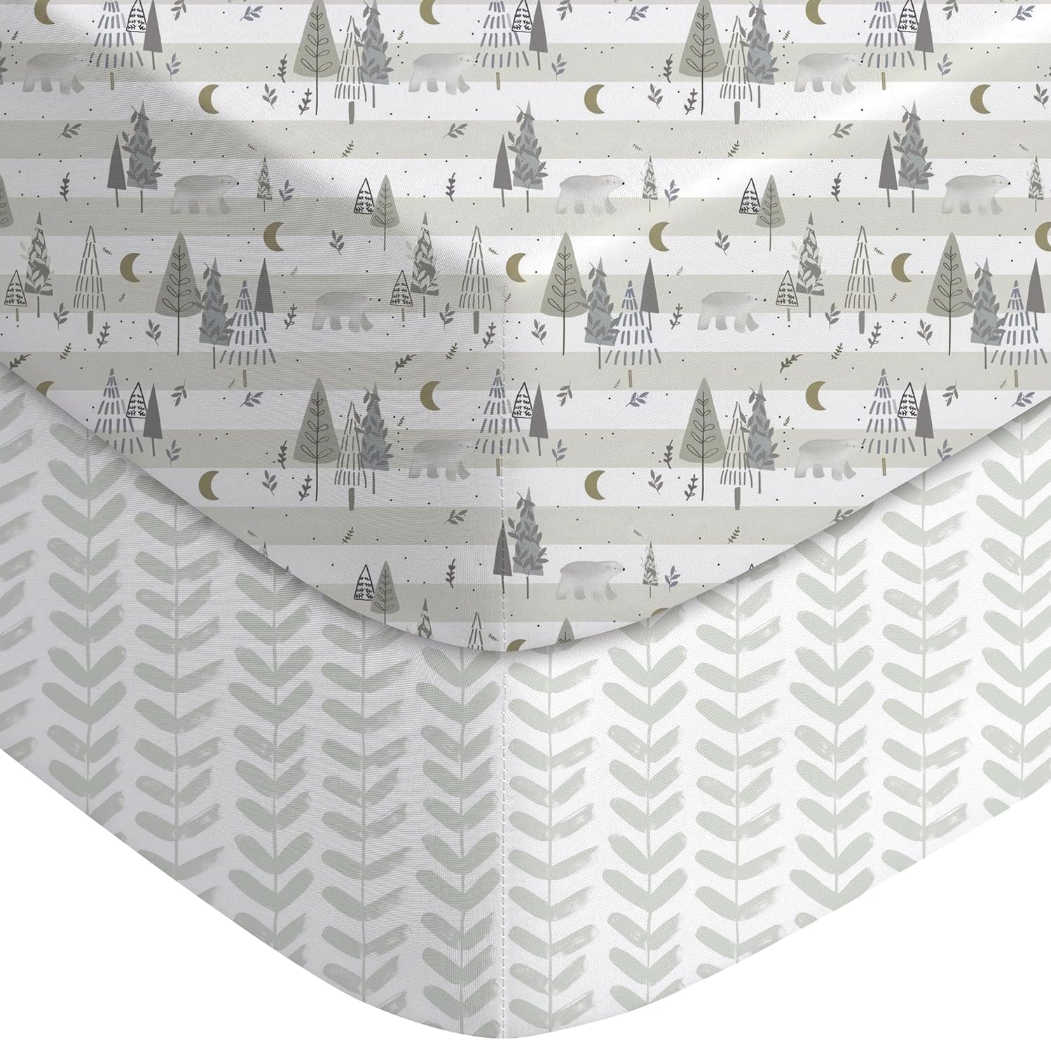Yoofoss Baby Pack and Play Sheets - Ultra Soft Fitted Mini Crib Sheets for Boys & Girls | 38x26" Forest Bear Design