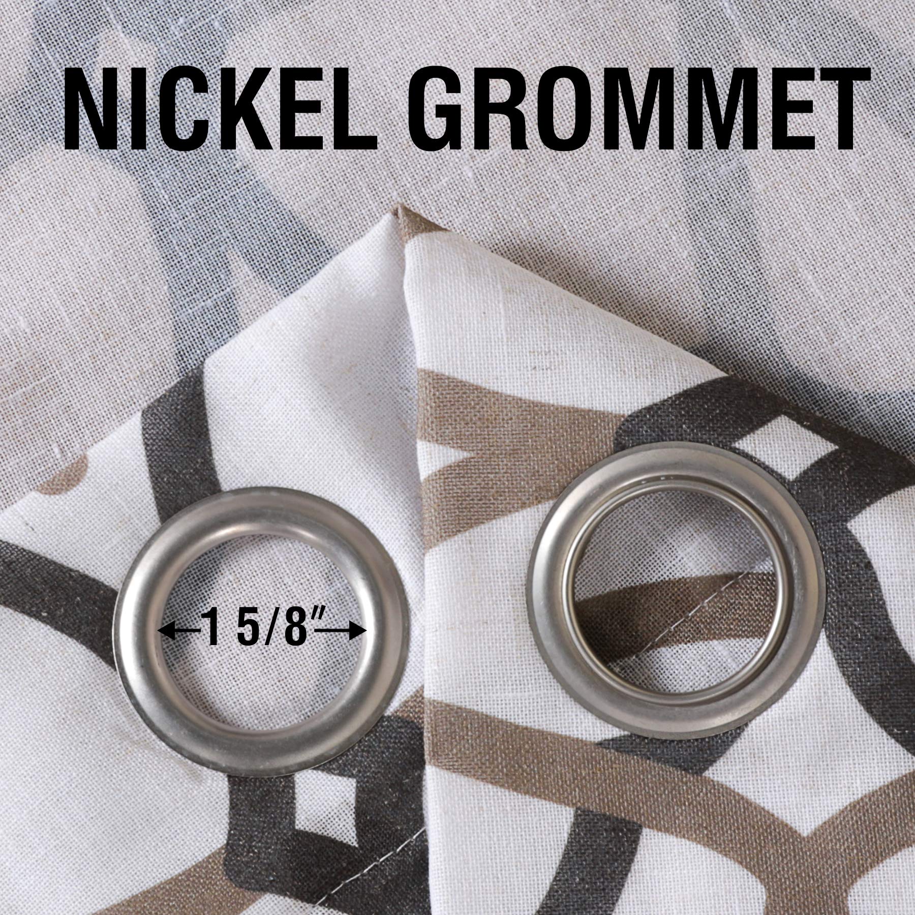 H.VERSAILTEX Linen Curtains 63 Inch Length 2 Panels Linen Sheer Curtains Textured Flax Window Draps for Living Room, Privacy Modern Printed Grommet Grapes Geometric Taupe/Brown