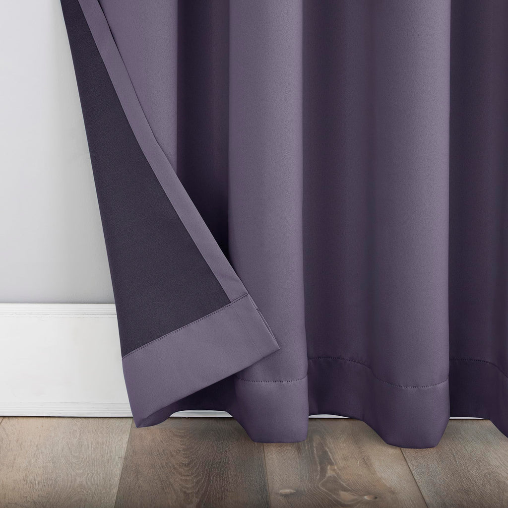 Sun Zero Barrow 2-Pack Energy Saving Grommet Curtain Panel Pair, Lavender, 54" W x 84" L (2 Panels)