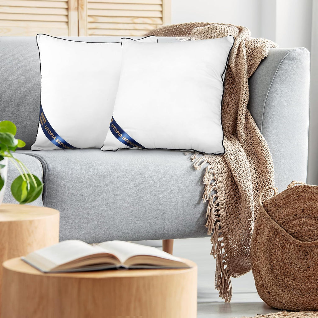 Utopia Bedding Throw Pillow Inserts - Decorative 26 x 26 Inch White Pillows for Sofa & Bed (Pack of 2)