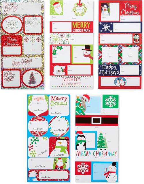 American Greetings Christmas Gift Tags - Self-Adhesive Holiday Designs | 112 Count
