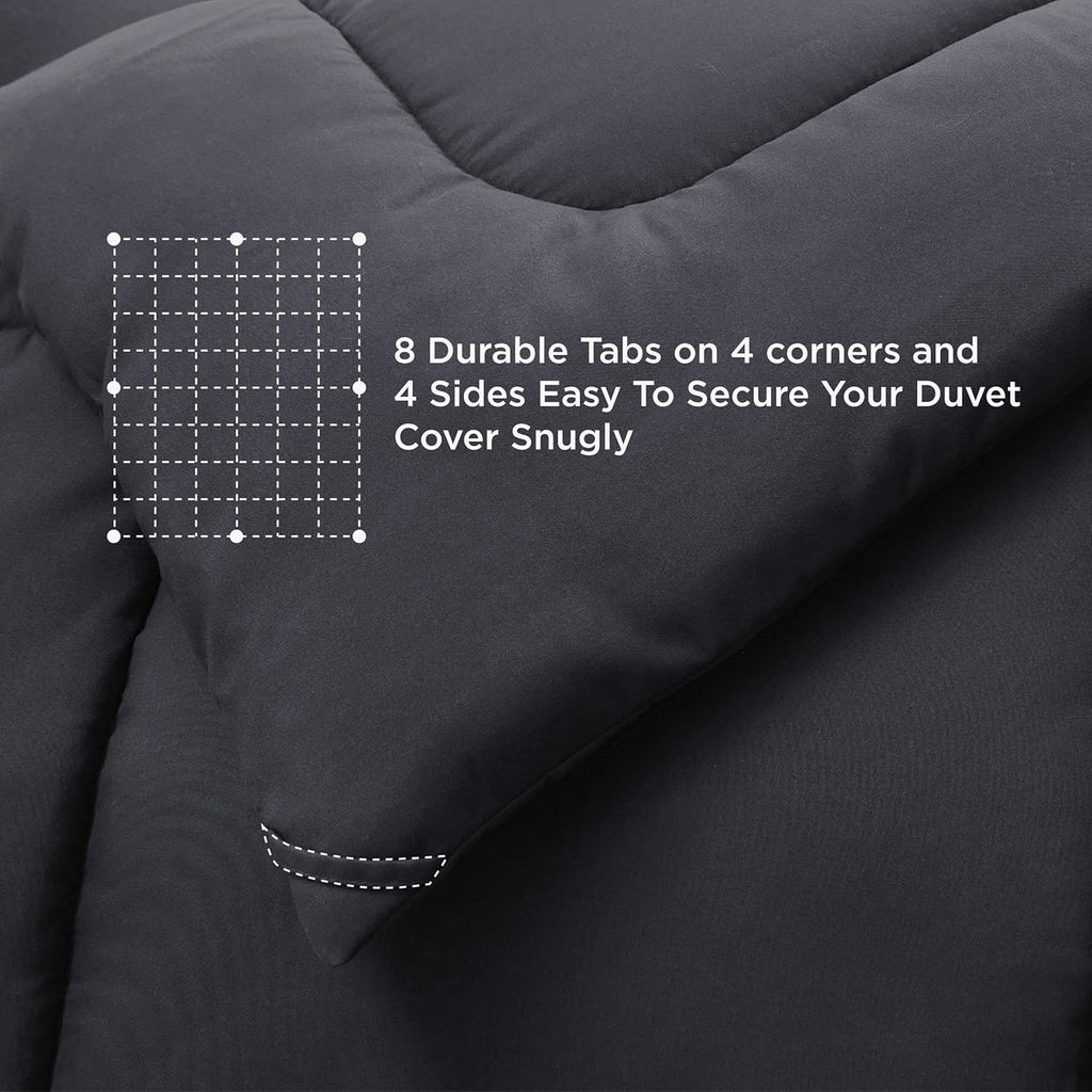 Bedsure Comforter Duvet Insert - All-Season Twin XL Quilted Bedding, GentleSoft Down Alternative, Grey 92 x 68 Inches