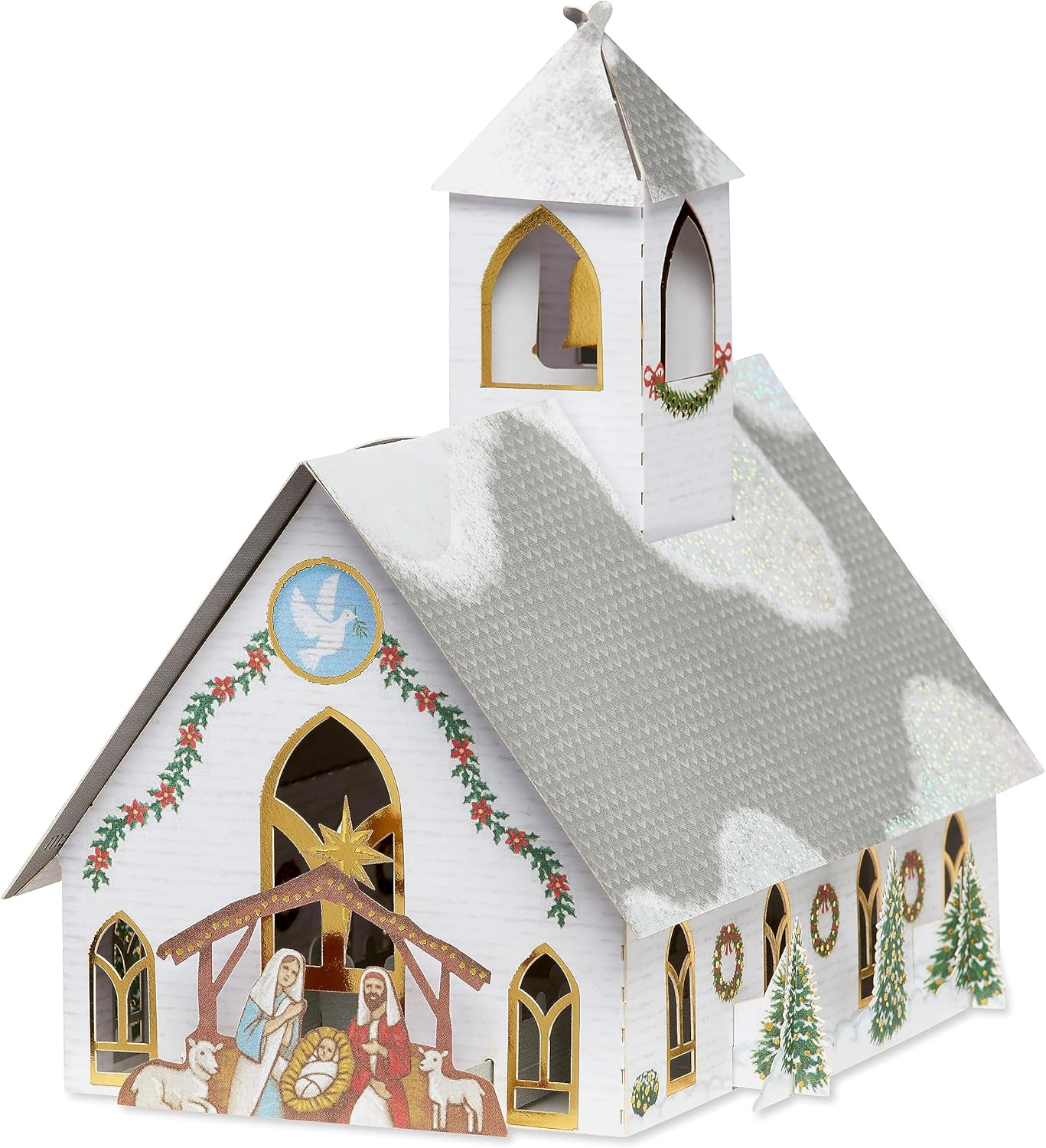 American Greetings Christmas Decoration - Magic Moments Church Design for Holiday Cheer