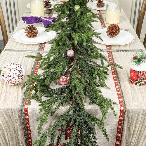 Artgar 5 Ft Pine Garland - Real Touch Pine Garland - Artificial Greenery Christmas Garlands - Green Cedar Garlands for Mantel Staircase Tabletop Home Indoor Outdoor Winter Christmas Decor