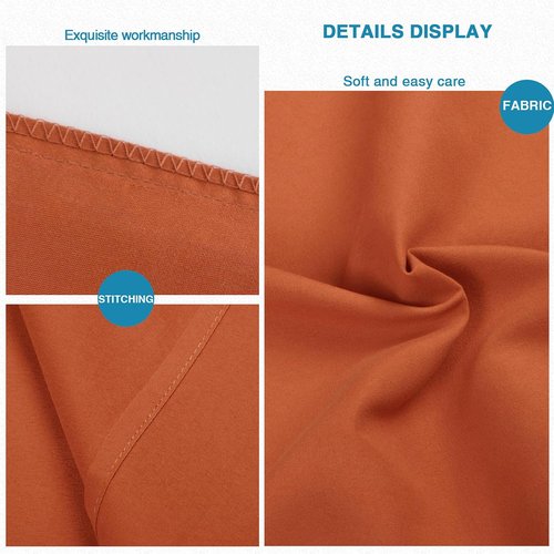 FLXXIE King Pillow Cases - Soft Microfiber Covers, Wrinkle & Stain Resistant, 20x36, Burnt Orange - Set of 2