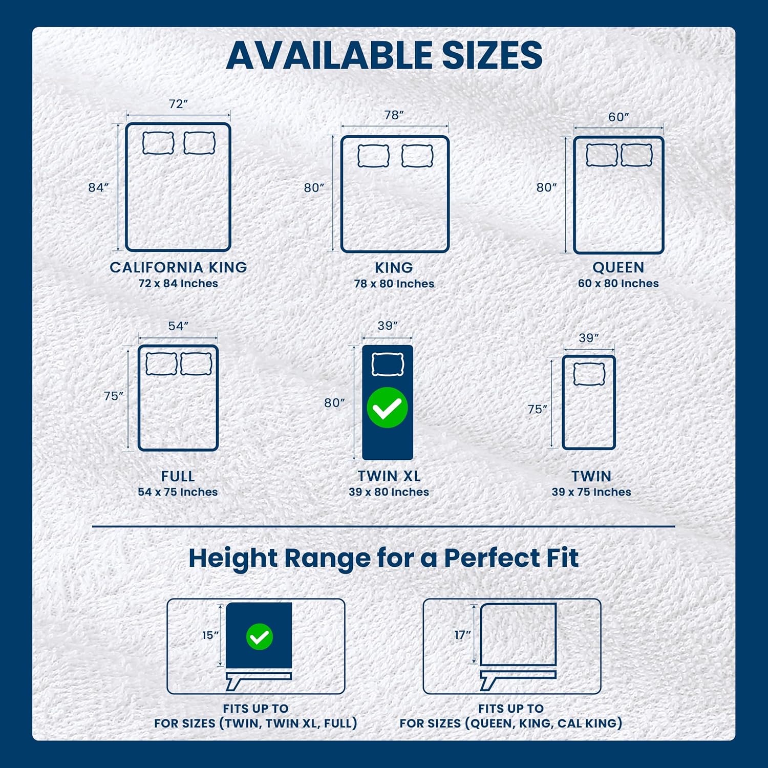 Utopia Bedding Twin XL Mattress Protector - Waterproof 2 Pack, Soft Terry Cover with Deep Pockets (White)