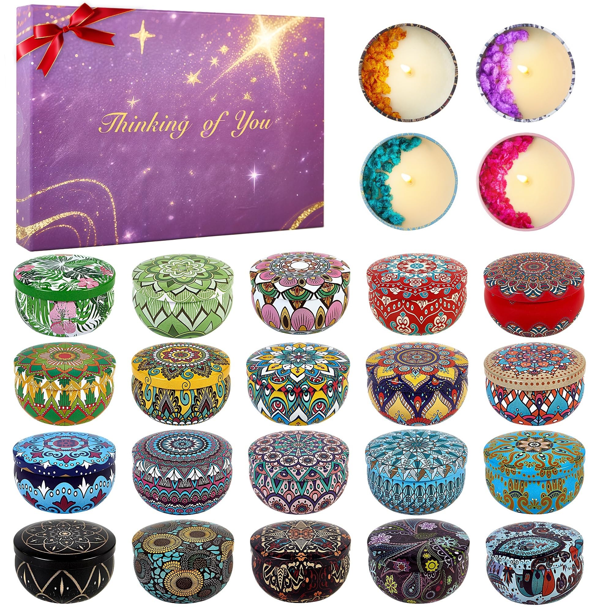 Advent Calendar 2025 - 24 Days Scented Candles Gift Set Christmas Advent Calendars Aromatherapy Candle - Birthday Thanksgiving Mother's Day for Adult Women with Gift Box