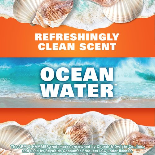 Hefty Small Trash Bags - Ocean Water Scent | 4 Gallon Size, 34 Count for Odor Control
