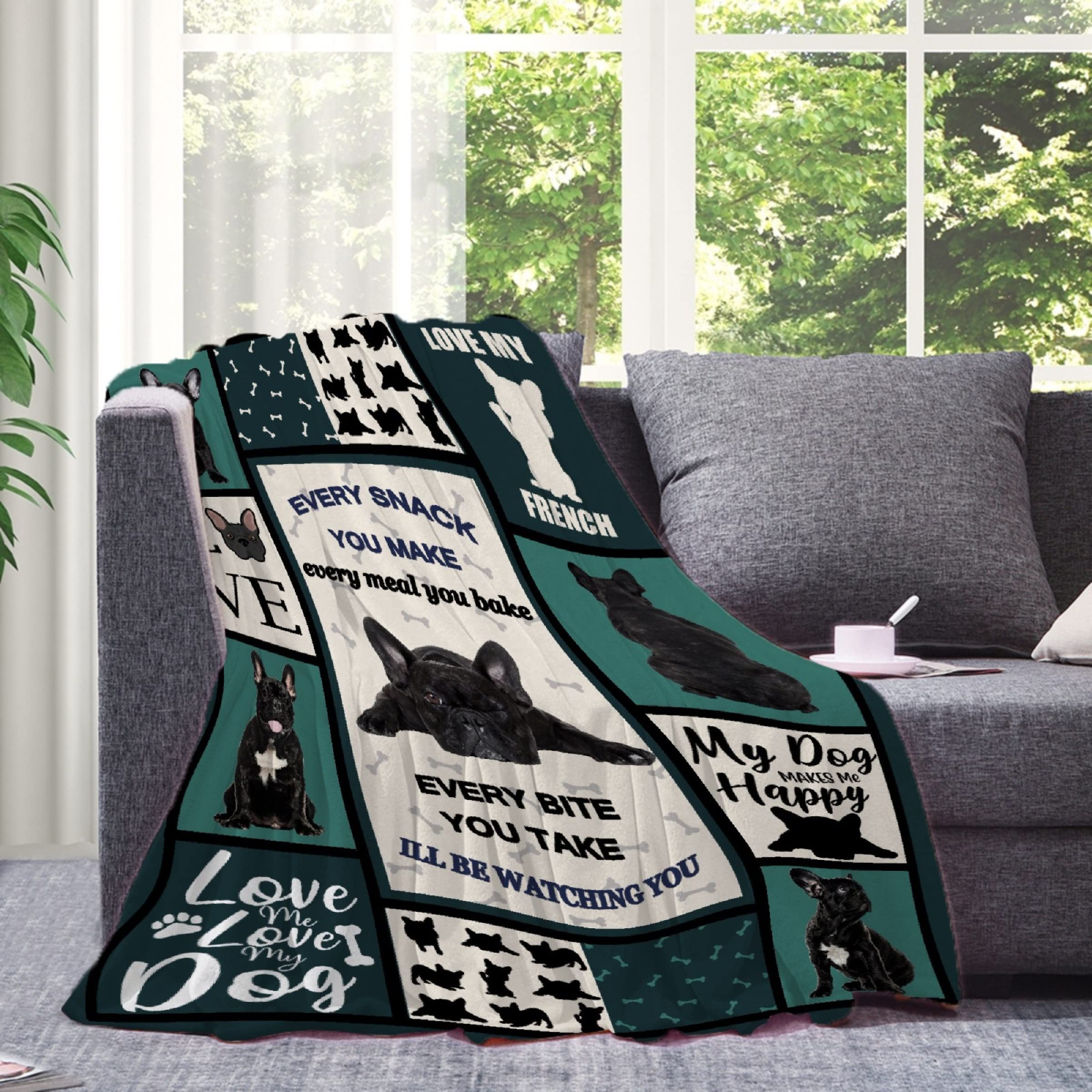 French Bulldog Throw Blanket - Super Soft Flannel Fleece Blanket for Gifts,Bedding Quilt Home Decor for Couch Sofa Bed All Season 40"x50" for Kids